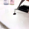 Volume fan dipped in glue on top of disposable palette paper by GladGirl