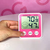 Glad Lash® Hygrometer &amp; Thermometer displaying temperature and humidity level in salon