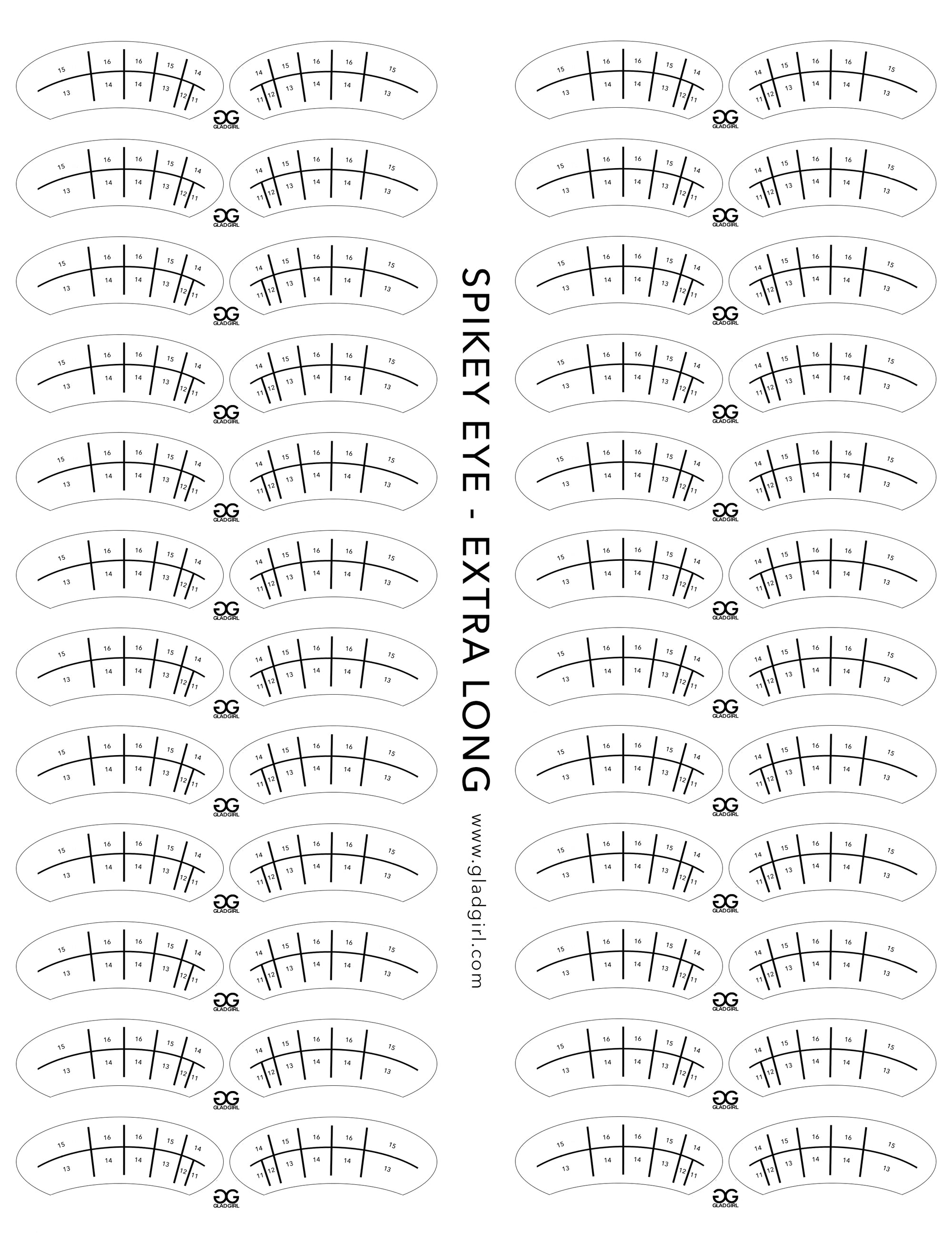 Products Spikey Eye Lash Map Sticker - Extra Long