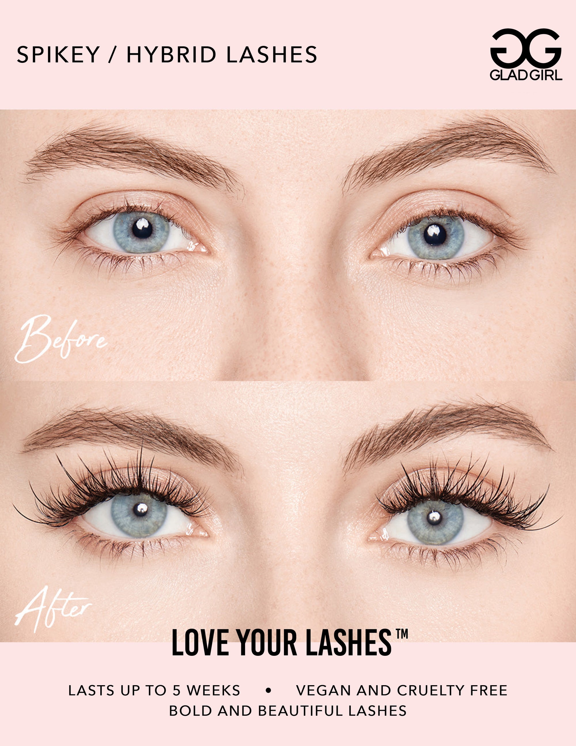 Downloadable Spikey Eye Hybrid Eyelash Extension Before & After Poster