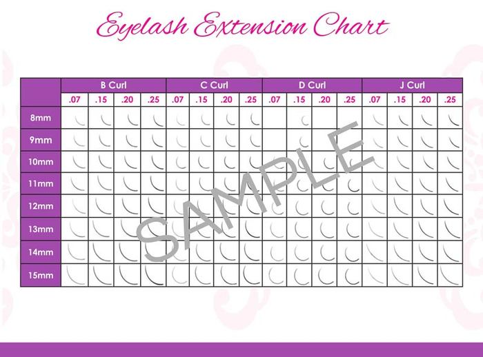 Eyelash Extension Chart Counter Card