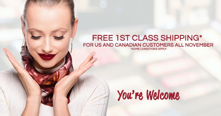 Happy Lashgiving - Free 1st Class Shipping* for US and Canadian Customers all November