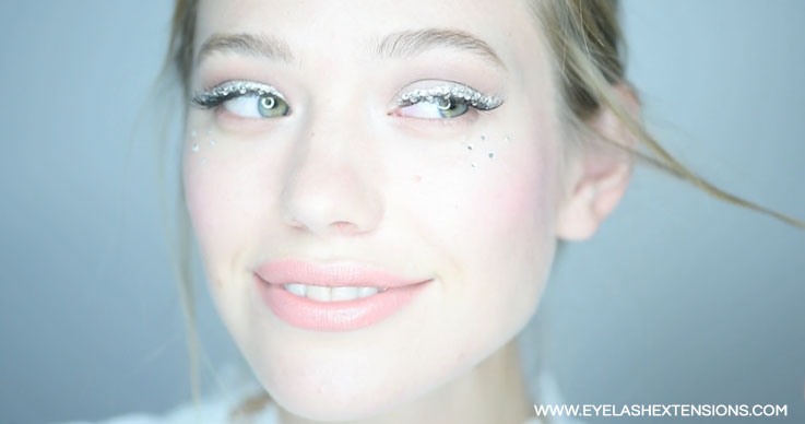 Wednesday Wink Glitter Lashes
