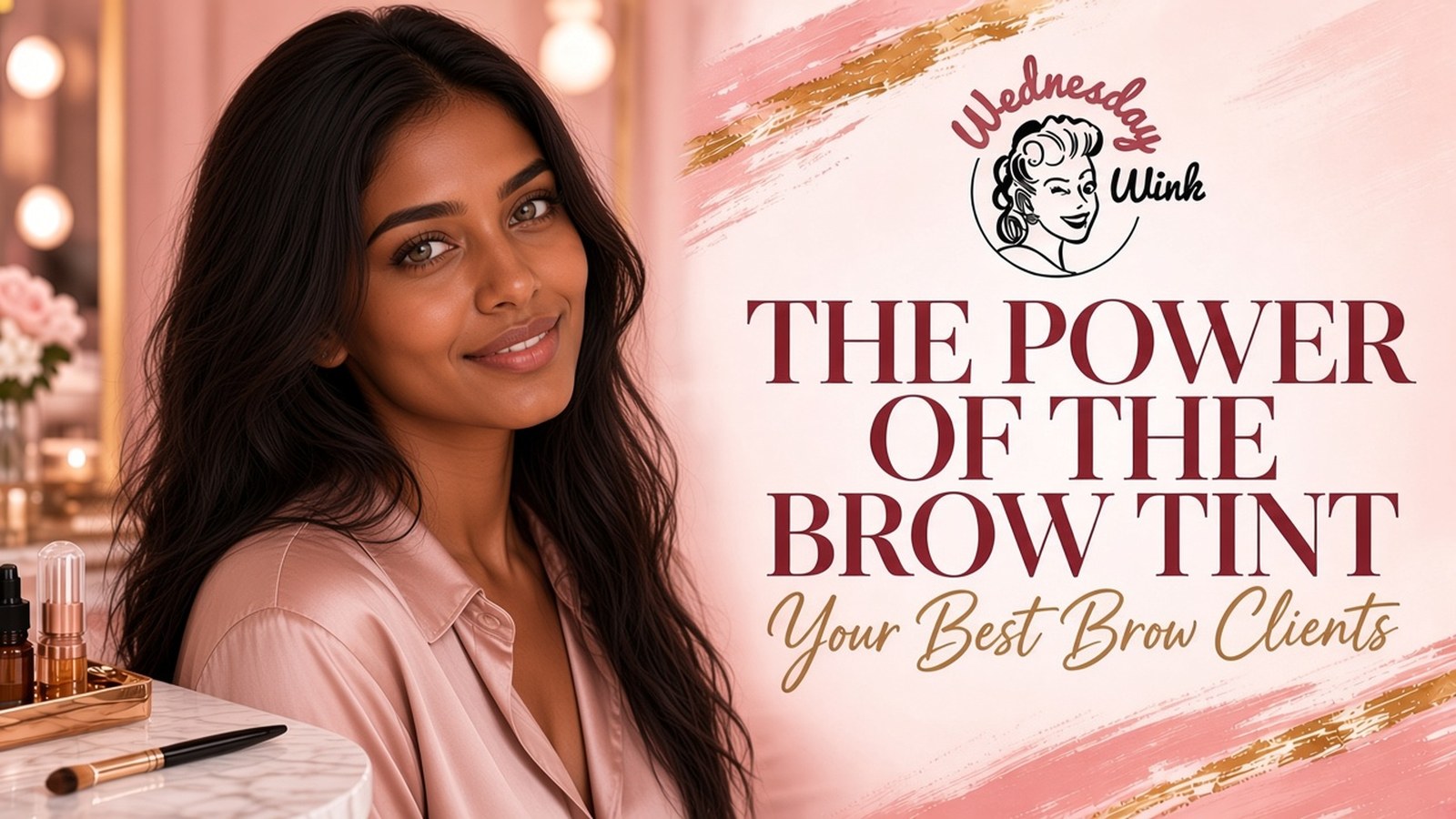 Wednesday Wink: The Power of the Brow Tint for your best brow clients. Woman with rich tinted brows