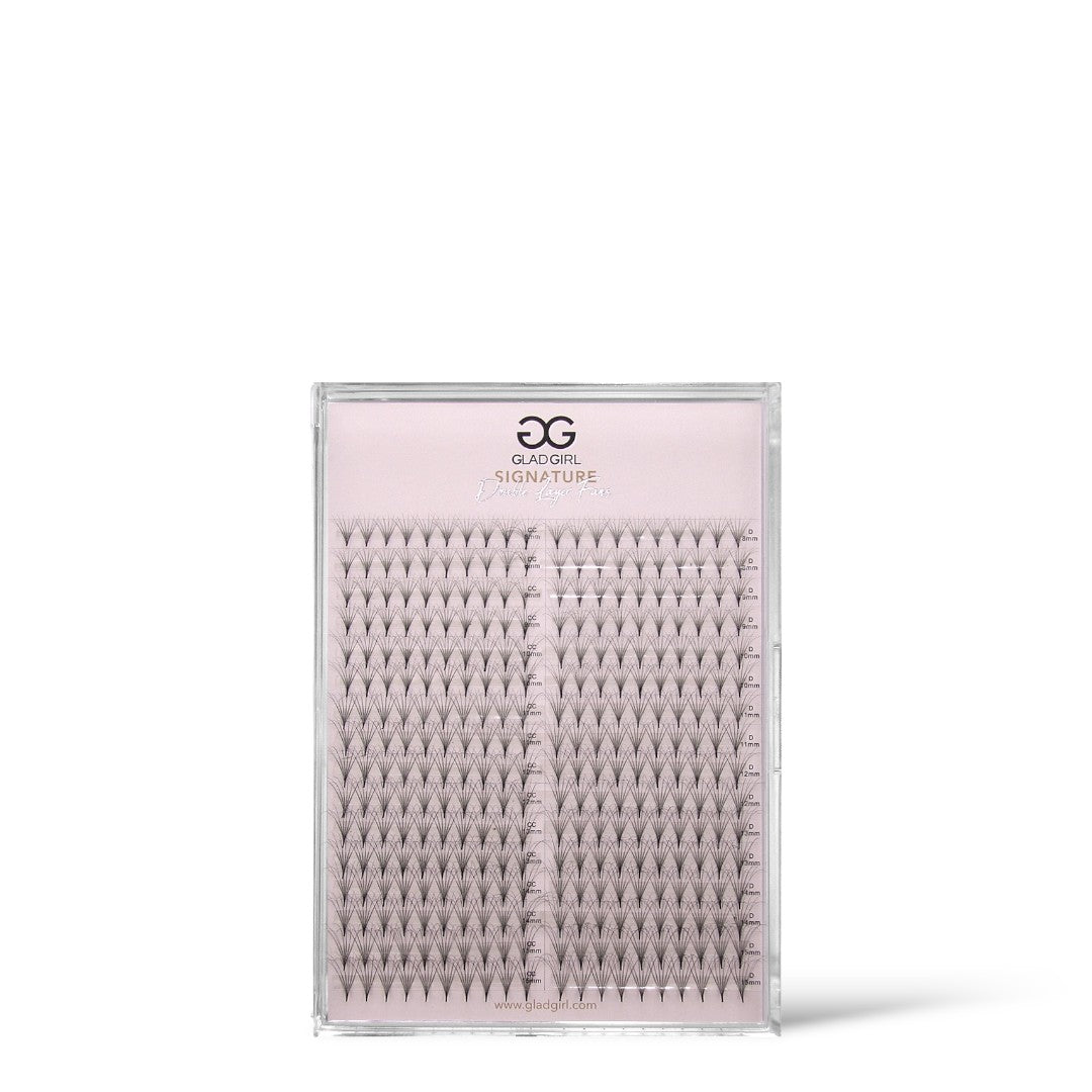 6D Double Layered Signature Mink PreMade Lash Fans - CC Curl &amp; D Curl 0.05 x 8-15mm