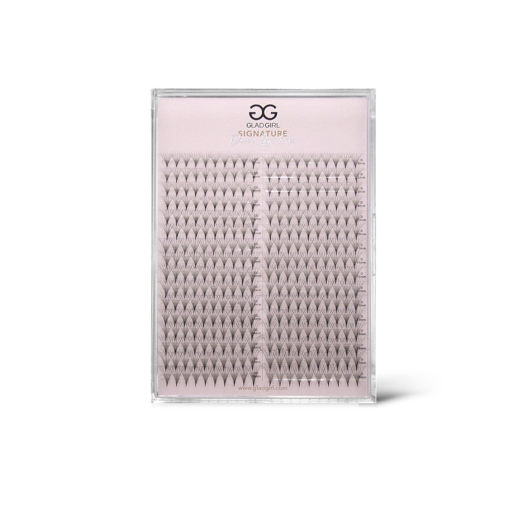 6D Double Layered Signature Mink PreMade Lash Fans - CC Curl &amp; D Curl 0.05 x 8-15mm