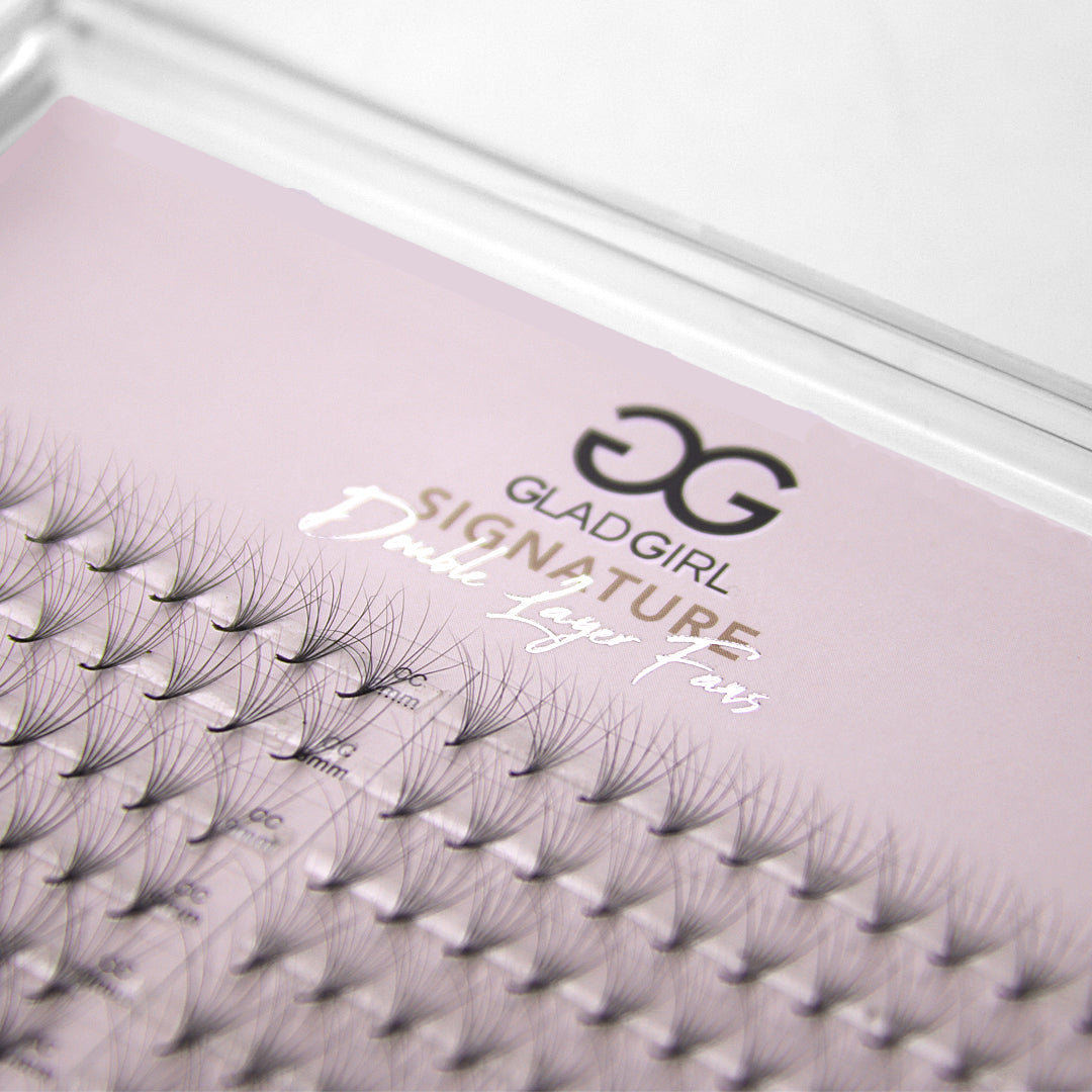 6D Double Layered Signature Mink PreMade Lash Fans - CC Curl &amp; D Curl 0.05 x 8-15mm