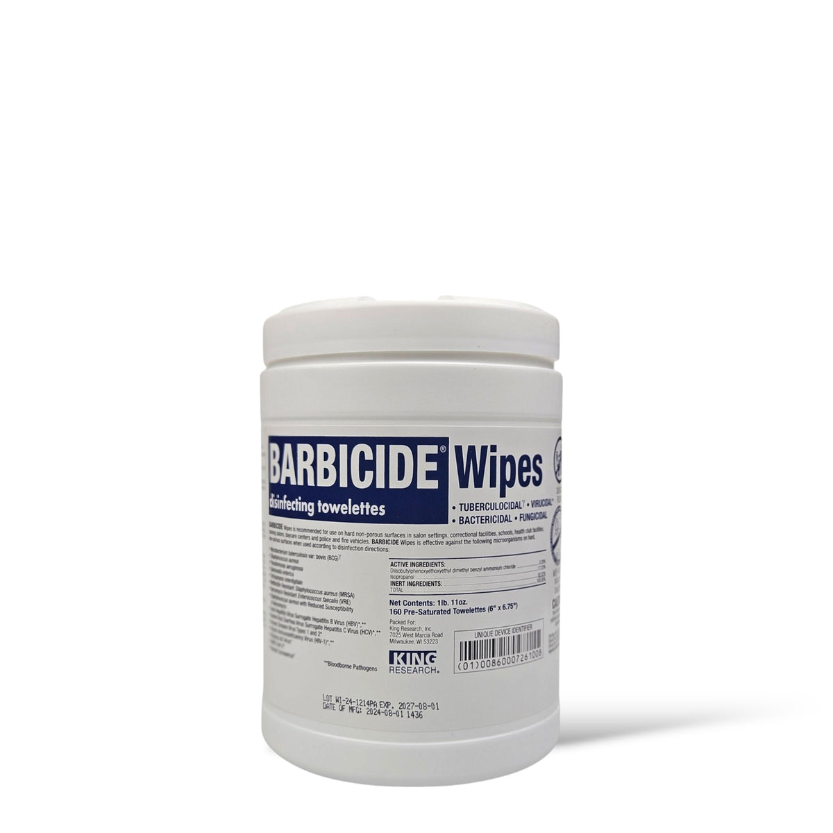 BARBICIDE® Disinfecting Wipes - 160 count
