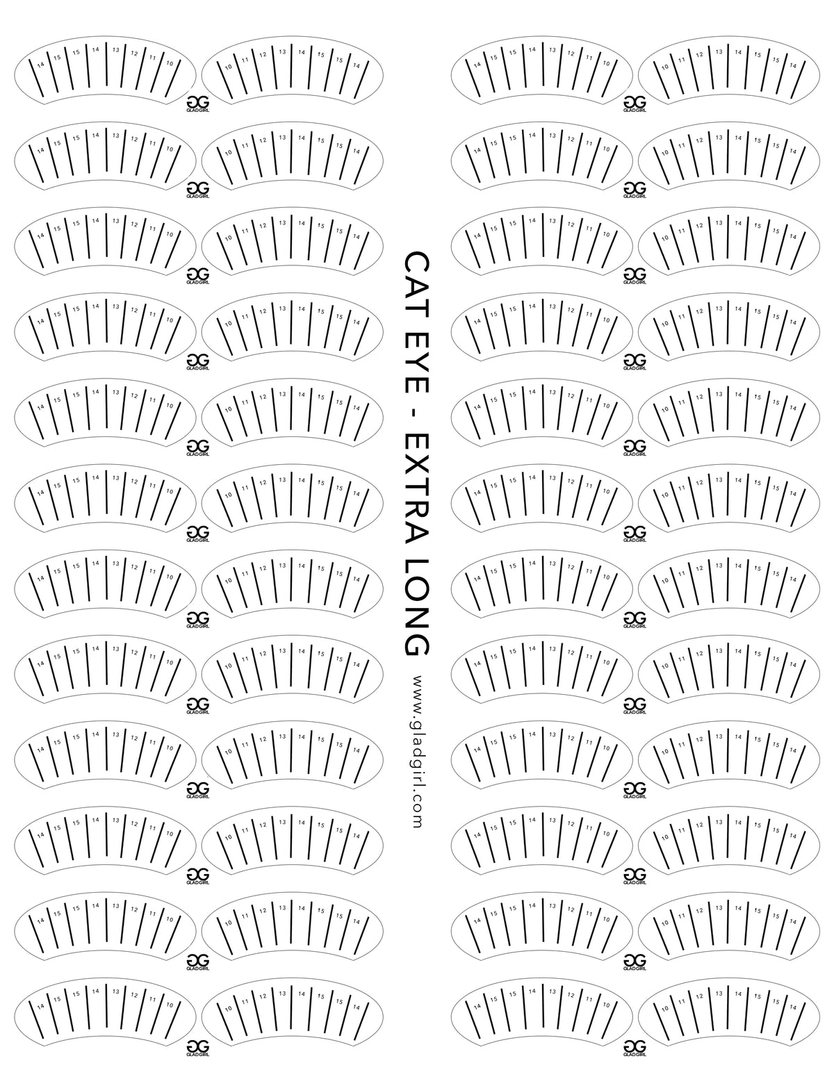Cat Eye Lash Map Sticker - Extra Long