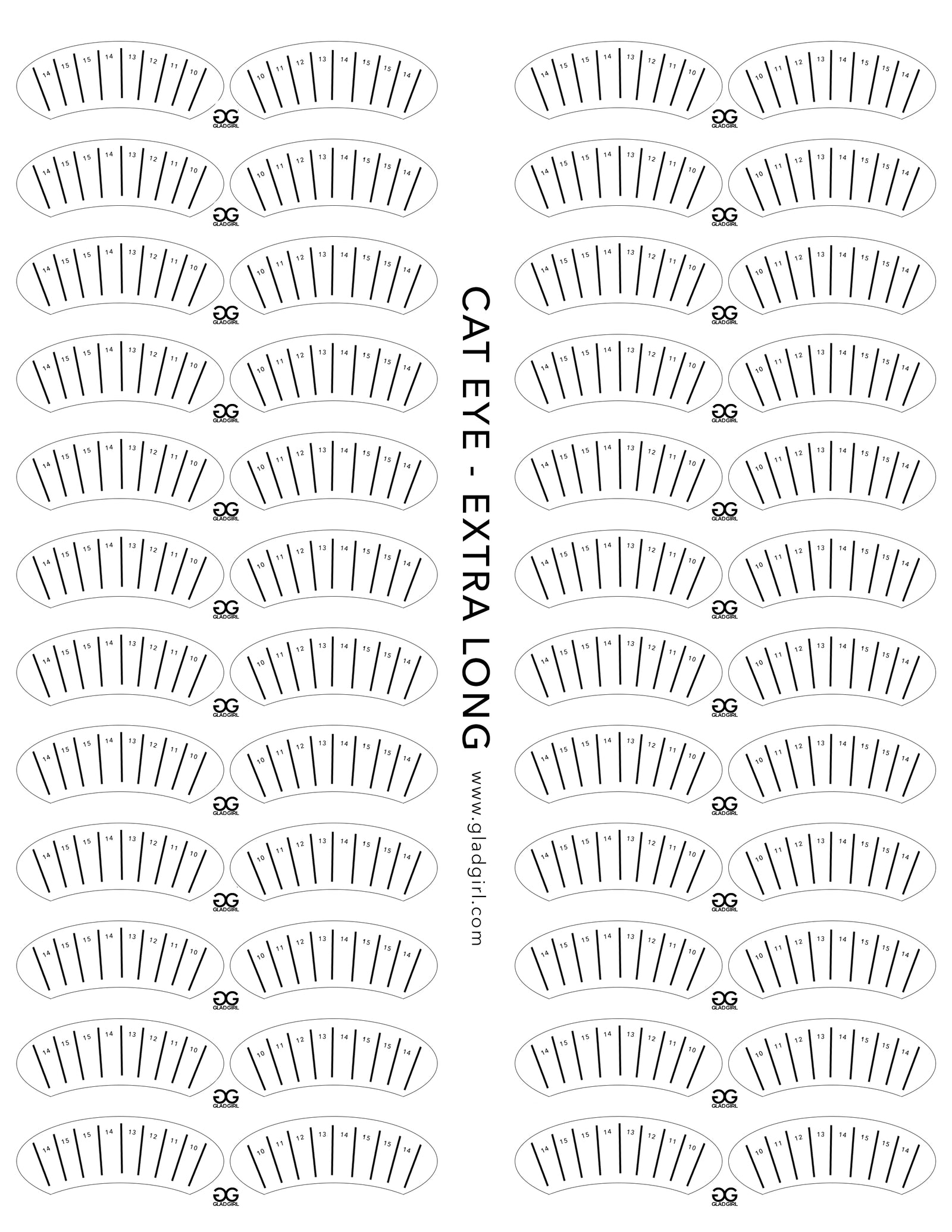 Cat Eye Lash Map Sticker - Extra Long