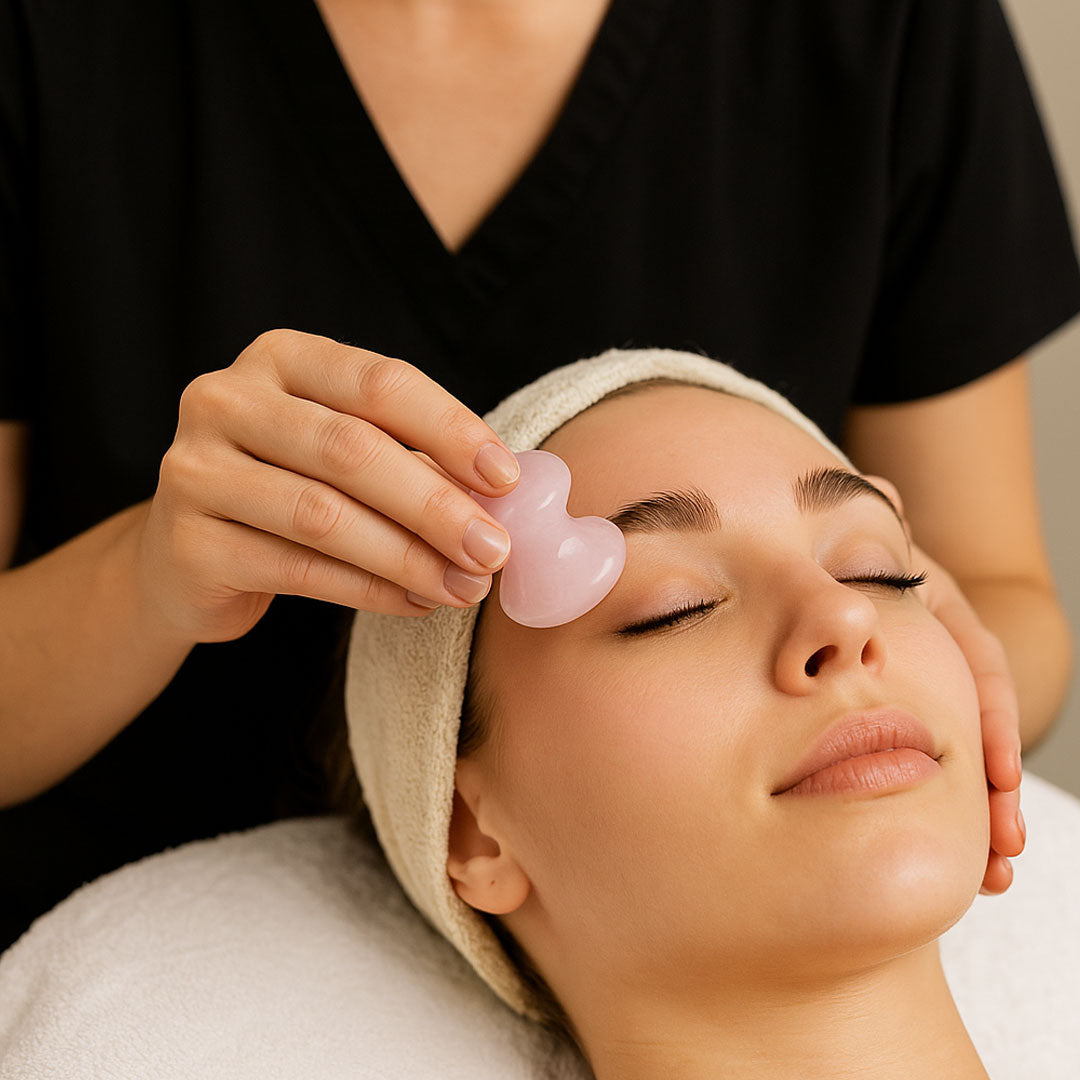 Rose Quartz Mushroom Gua Sha Massage Stone