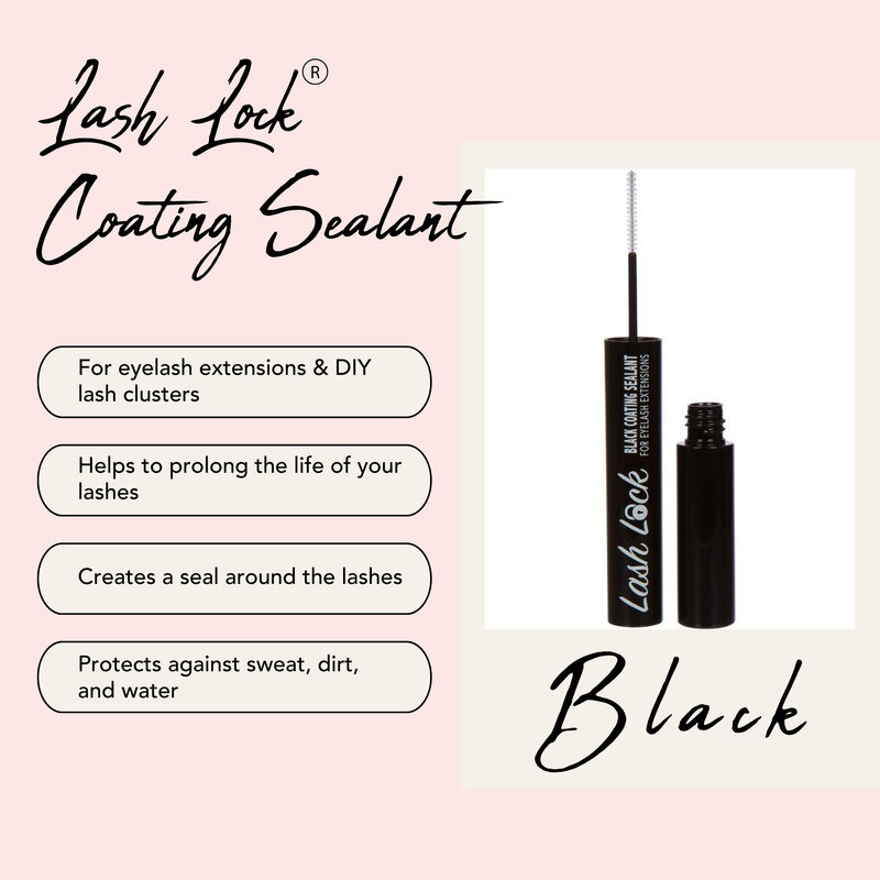 Lash Lock® Coating Sealant For Eyelash Extensions and DIY Lashes – Black