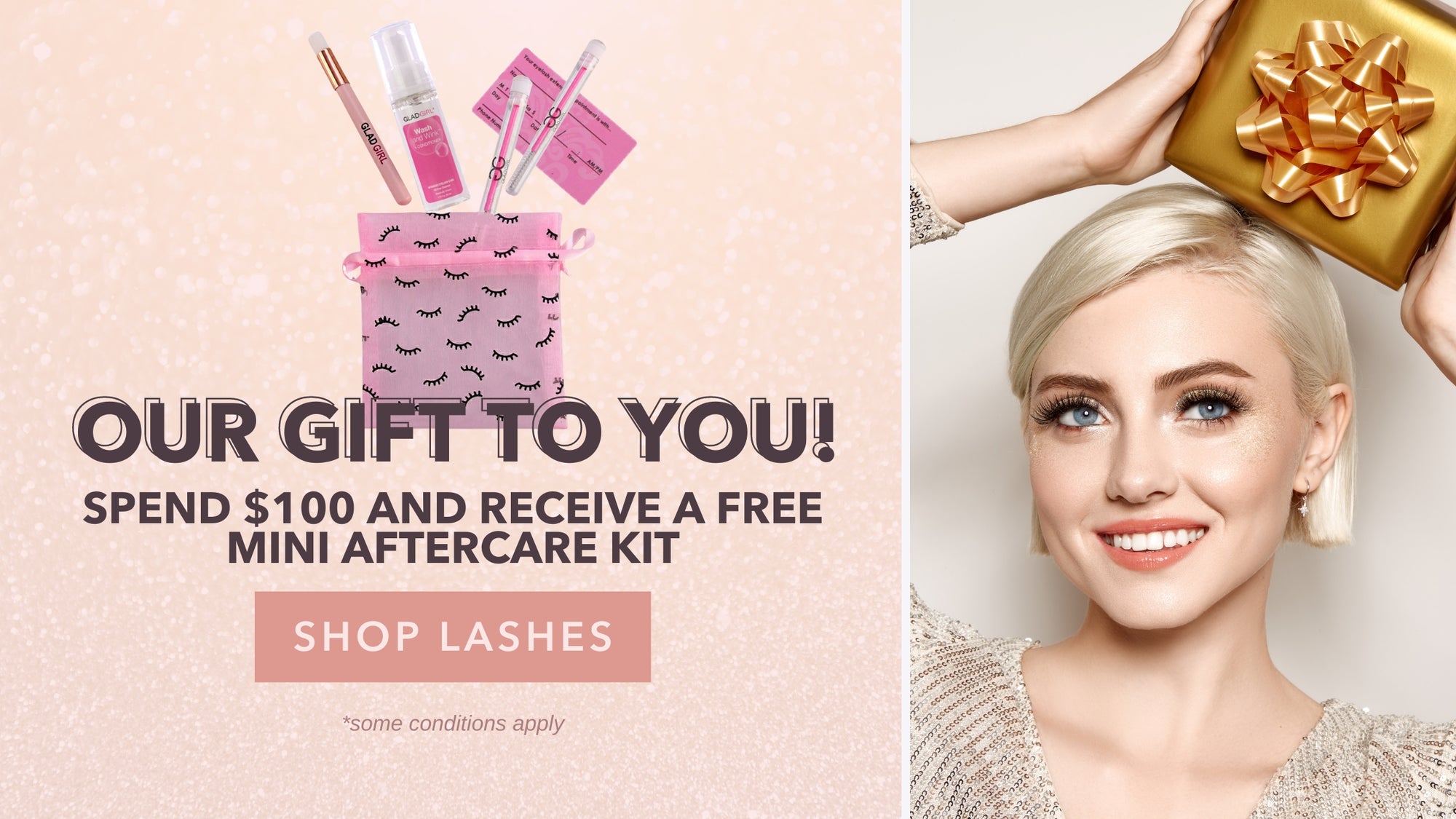 Get a Free Mini After Care Kit! Spend $100+ with GladGirl Your Leader in Eyelash Extension Supplies and More this Holiday Season