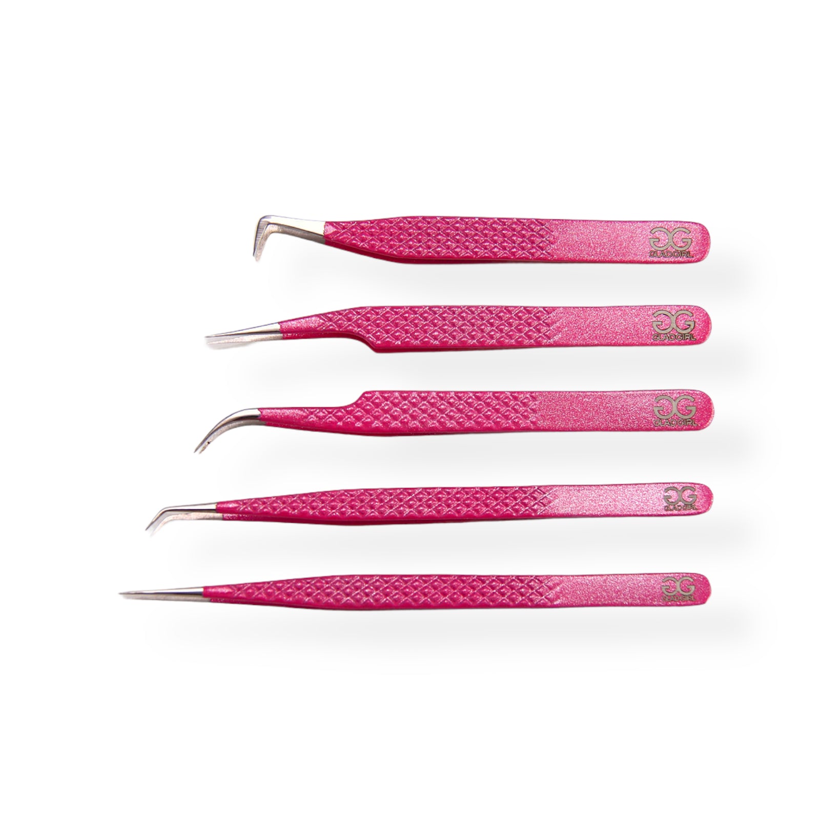 Non-Slip Pink Glitter Diamond Grip Eyelash Extension Tweezers