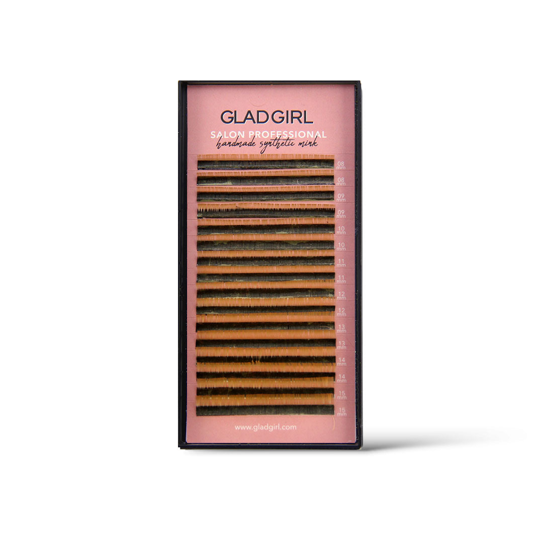 Salon Professional Mixed Length Blonde Lashes - D Curl, .07 x 8 through 15mm