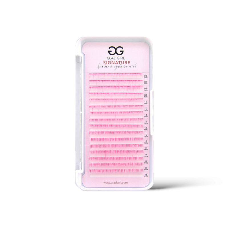 Signature Mink Mixed Length Ombre Lashes – White Base and Pink Tip