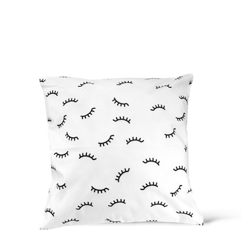 Throw Pillow Cover - Eyelash Pattern 18" x 18" – pillow cover with lash print