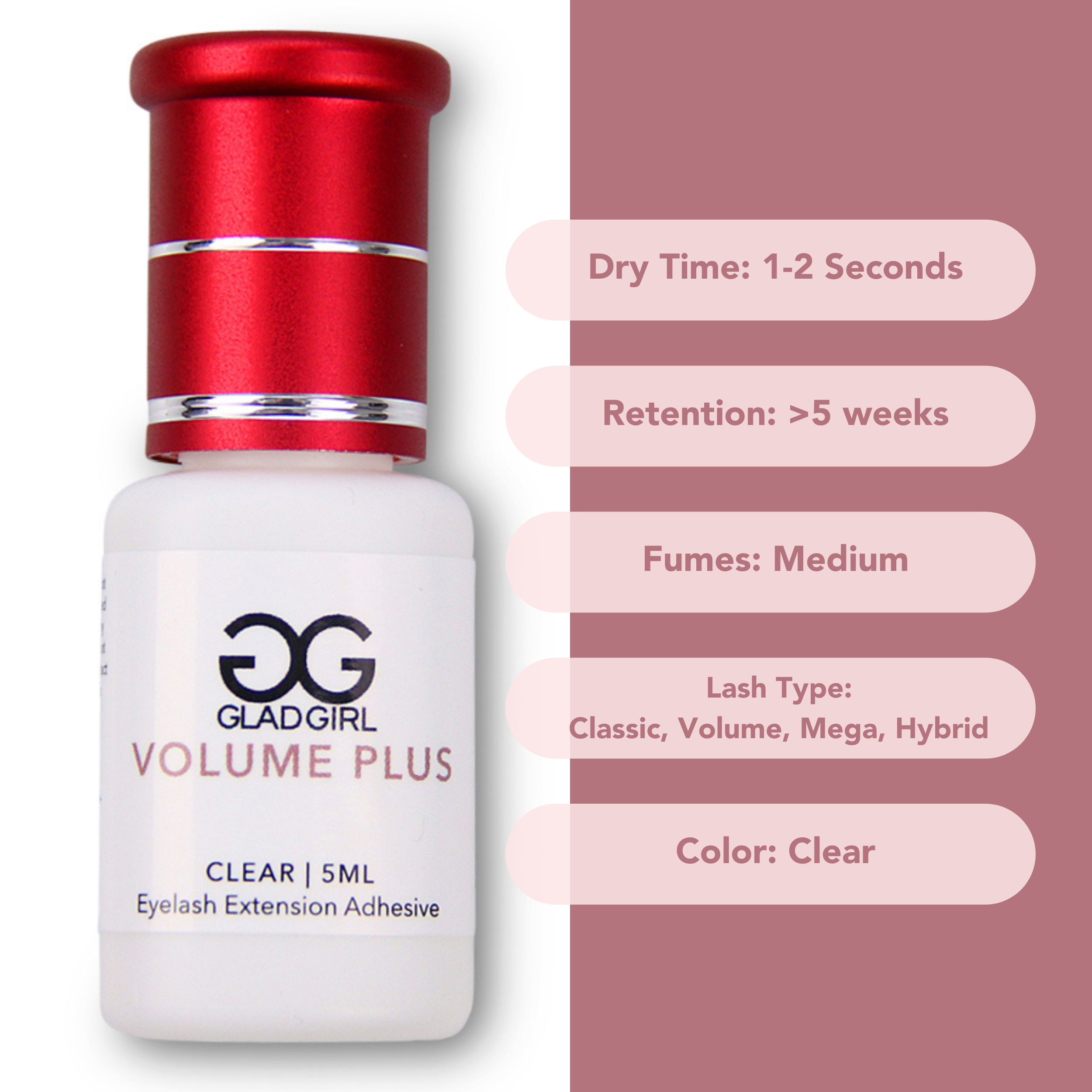 Volume Plus Eyelash Extension Adhesive - Black or Clear - GladGirl