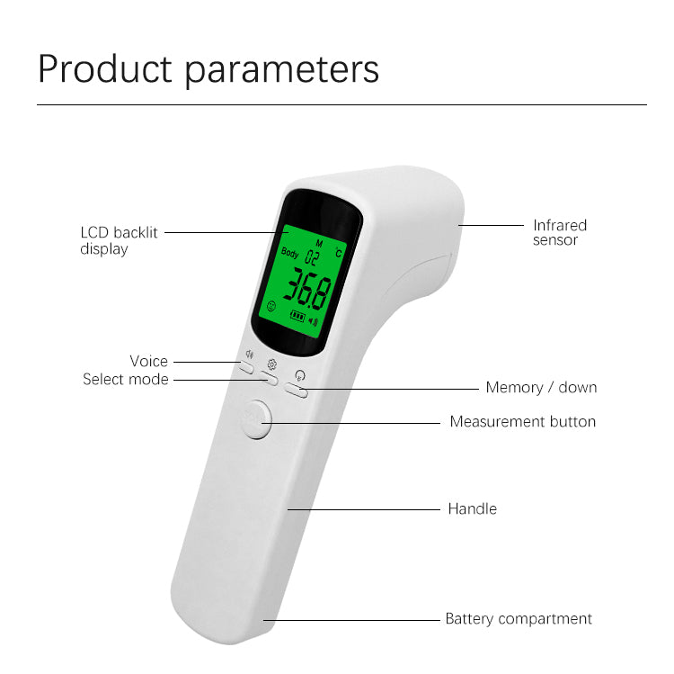 Infrared Thermometer, Non-Contact Digital Laser Temperature Gun, Auto  Shut-Off, for Kids Infant Adult, White 