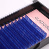 Blue volume eyelash extensions by GladGirl, close up view