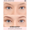Brow lamination counter card with before and after image