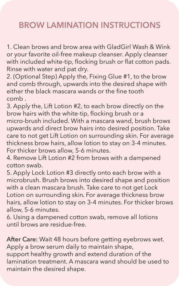 Brow Lamination Kit by GladGirl Includes all Products and Tools
