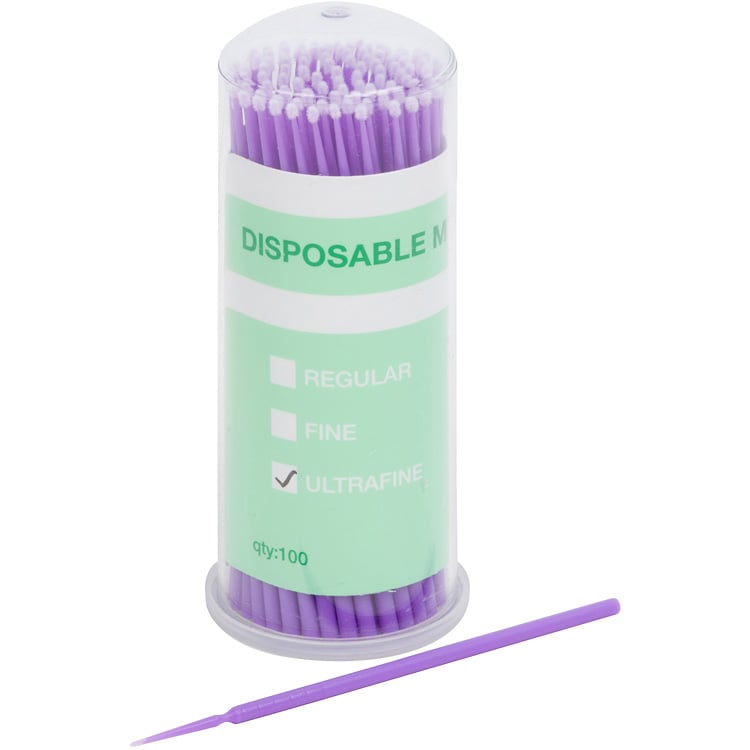 Micro Brush Beauty Product Applicator – tube of microbrushes, ultra fine tip (Ultra Fine Tip)