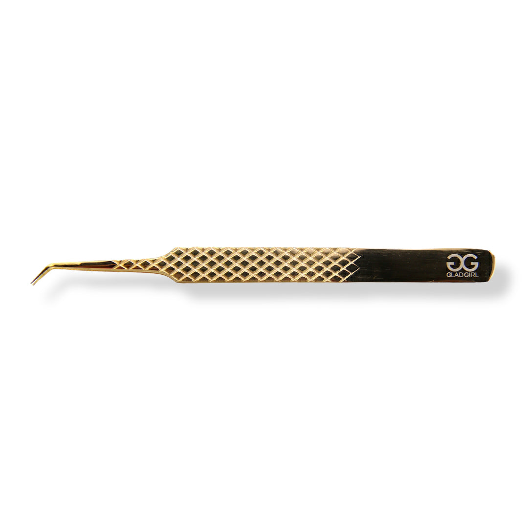 GladGirl Titanium Grip Tweezers - 4.92&quot; 45 Degree Tip | 0.57 oz