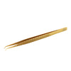 GladGirl Titanium Gold Diamond Grip Tweezers - 5.50&quot; 45 Degree Tip | 0.56 oz front view