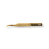 GladGirl Titanium Gold Diamond Grip Tweezers - .50” Curved | 0.49 oz