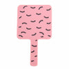 Mini Handheld Lash Mirror with eyelash pattern - pink