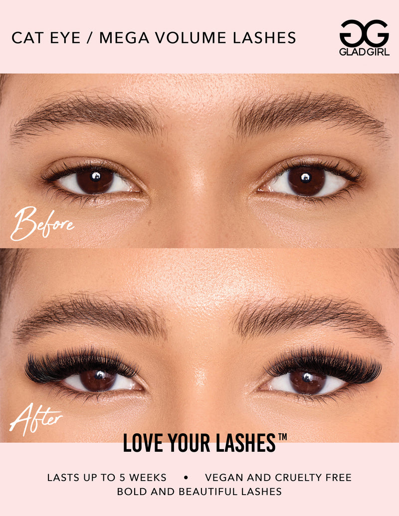 Downloadable Cat Eye Mega Volume Eyelash Extension Before &amp; After Poster