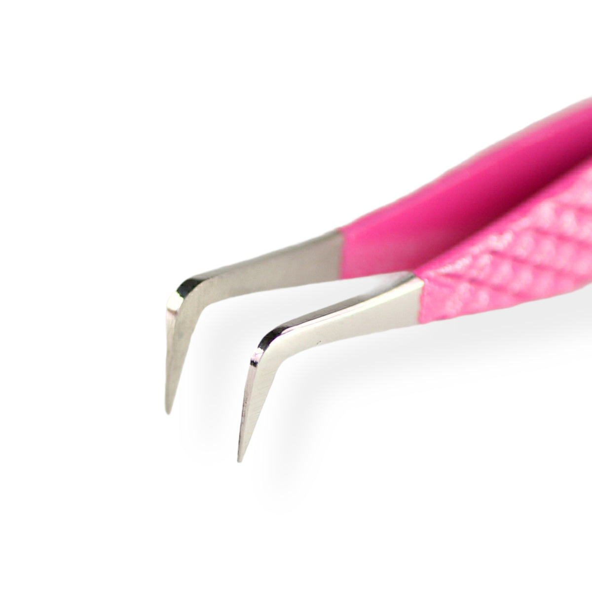 Close up of pink doe foot eyelash tweezer
