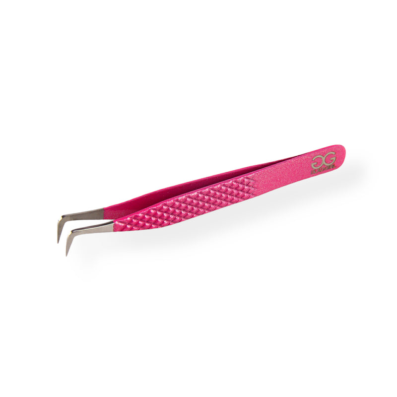 Non-Slip Pink Glitter Diamond Grip Tweezers