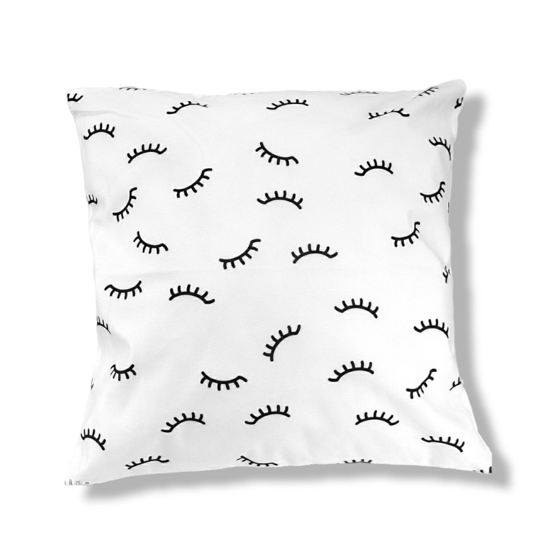Throw Pillow Cover - Eyelash Pattern 18" x 18"