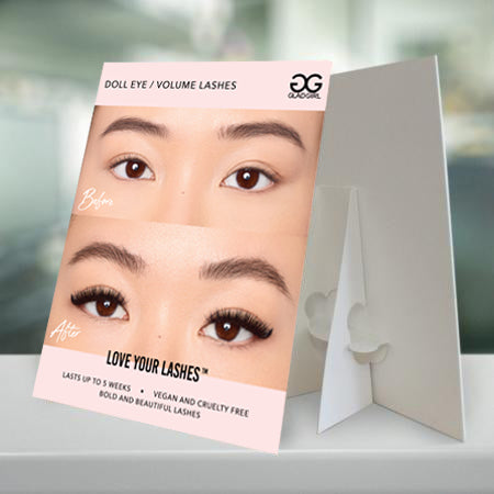 Doll Eye Volume Eyelash Extension Counter Card