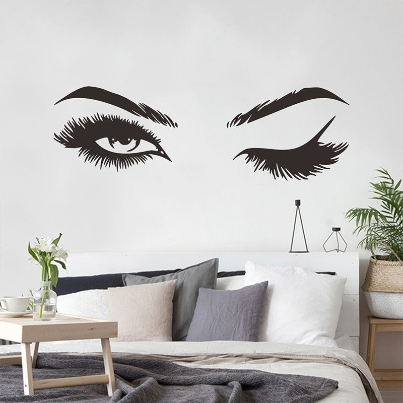 Eyelash Decal on wall with lash artist