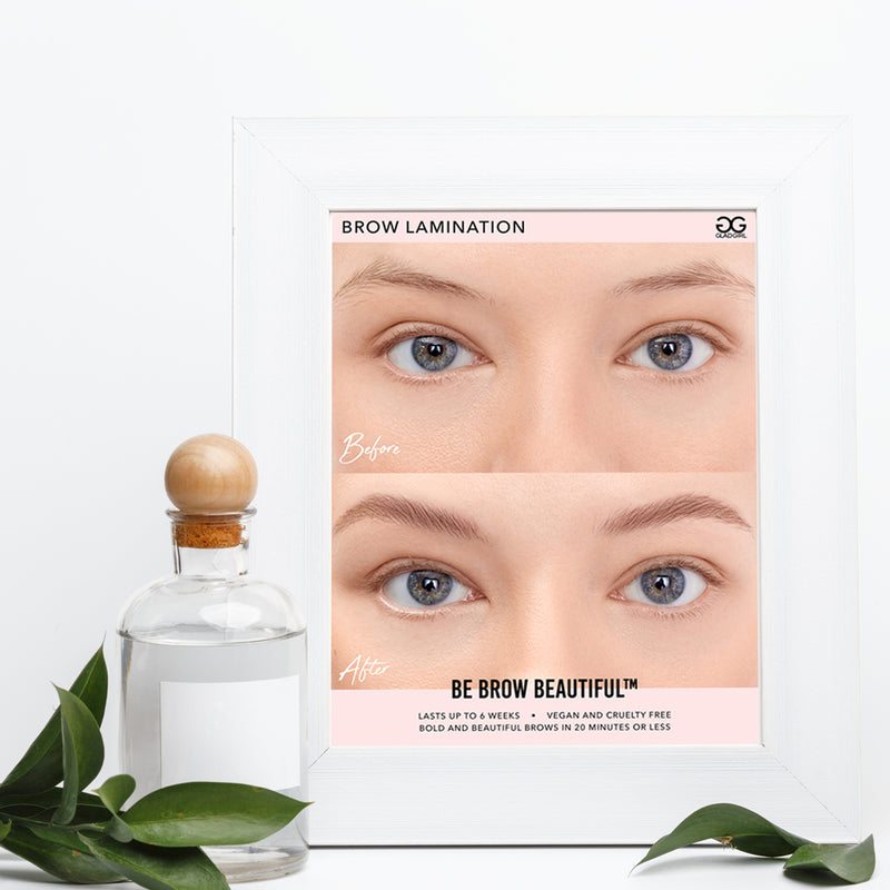 Brow lamination before and after poster downloadable version