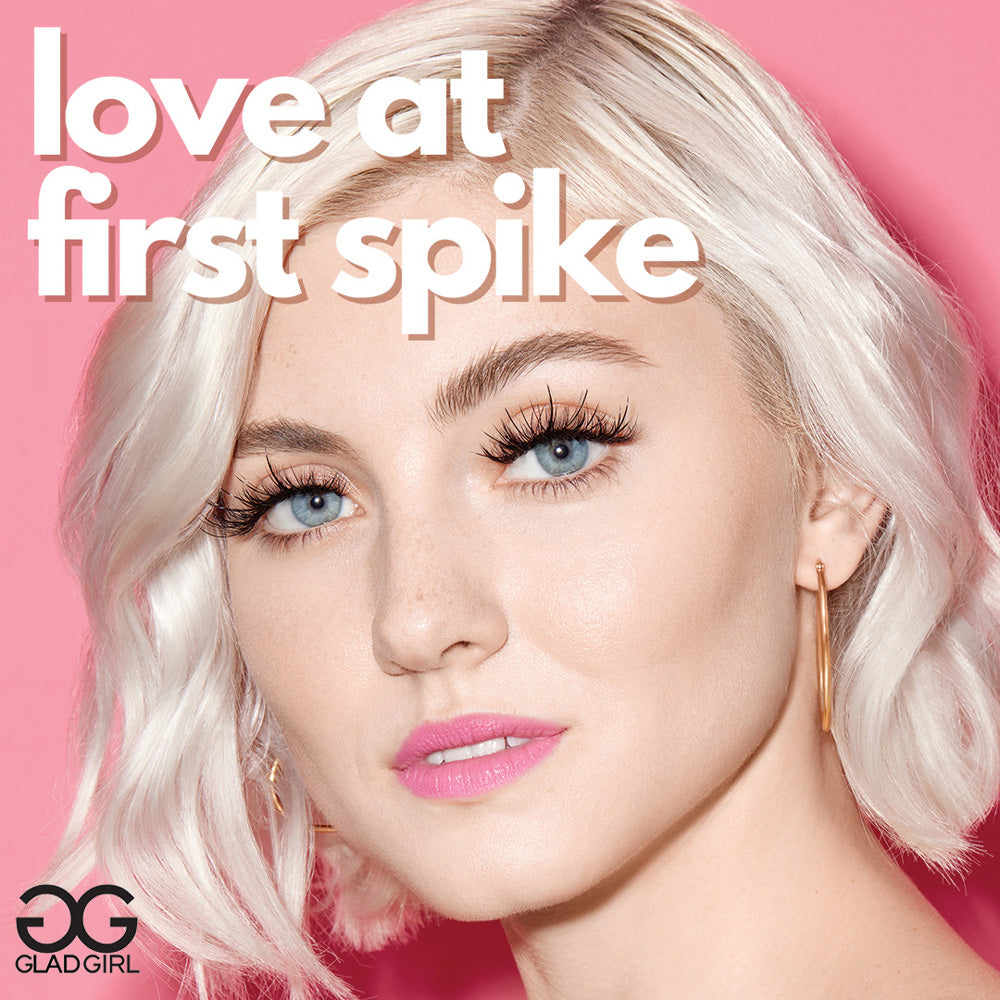 Model wearing GladGirl Spike Lashes set