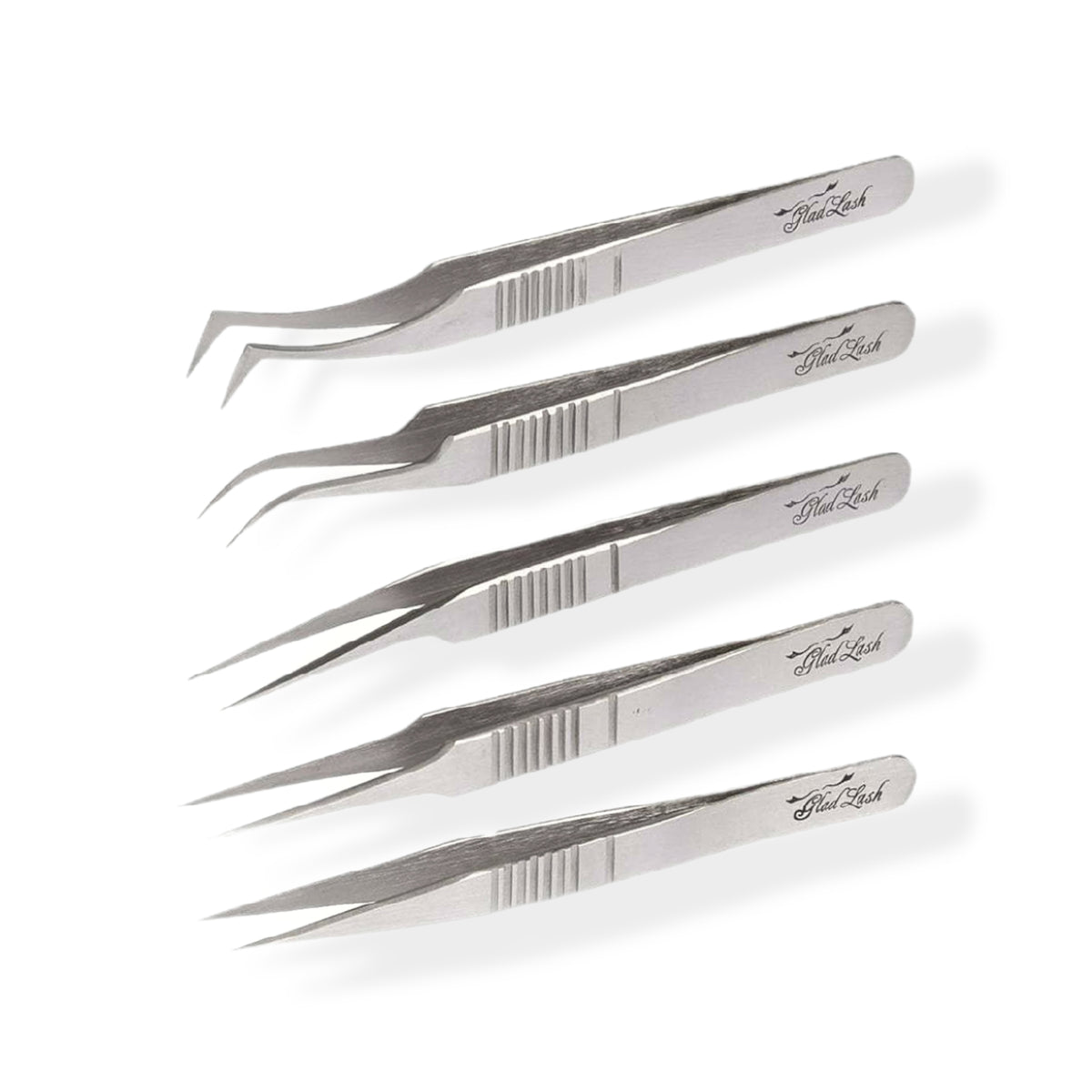 Glad Lash Eyelash Extension Ribbed Handle Tweezers for Classic Lashes