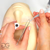 Eyelash Artist wearing GladGirl glue ring with glue