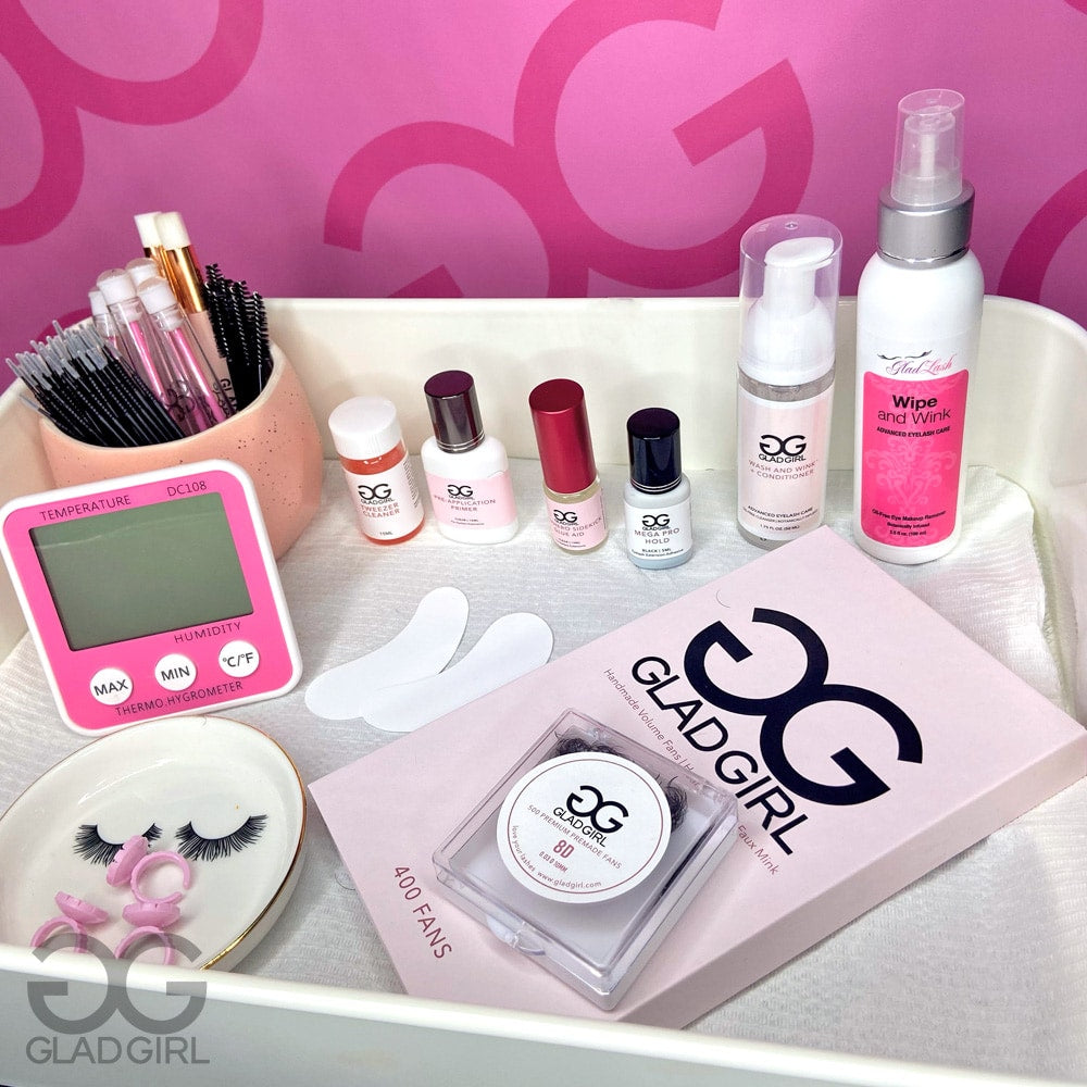 Top of lash cart with extension products