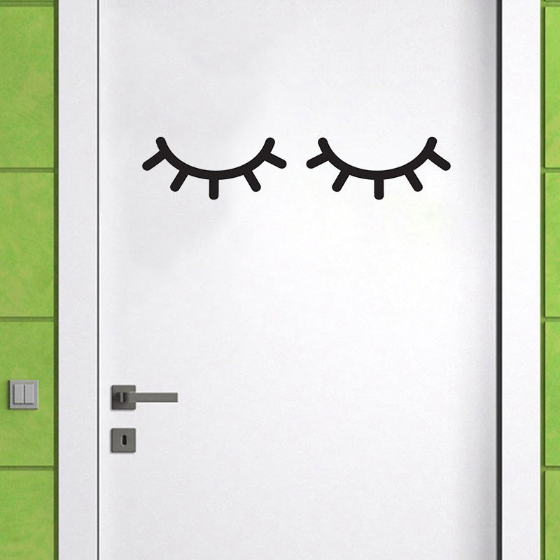 Eyelash Illustration Wall Decal Close Up