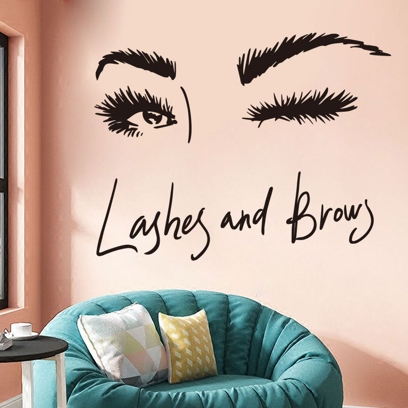 Lashes and Brows Wall Decal in Salon