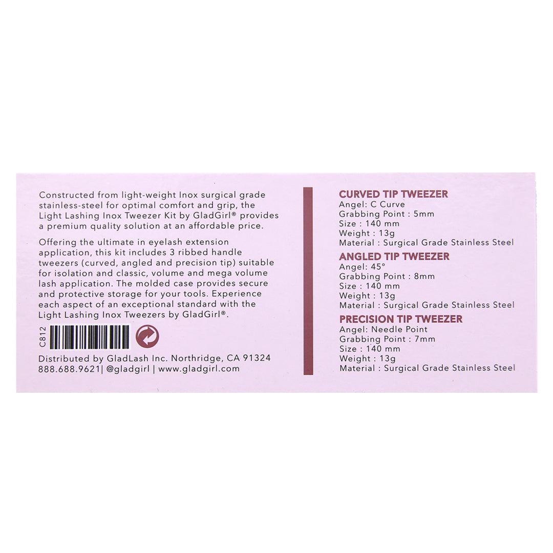 Light Lashing Inox - Eyelash Extension Tweezer Kit