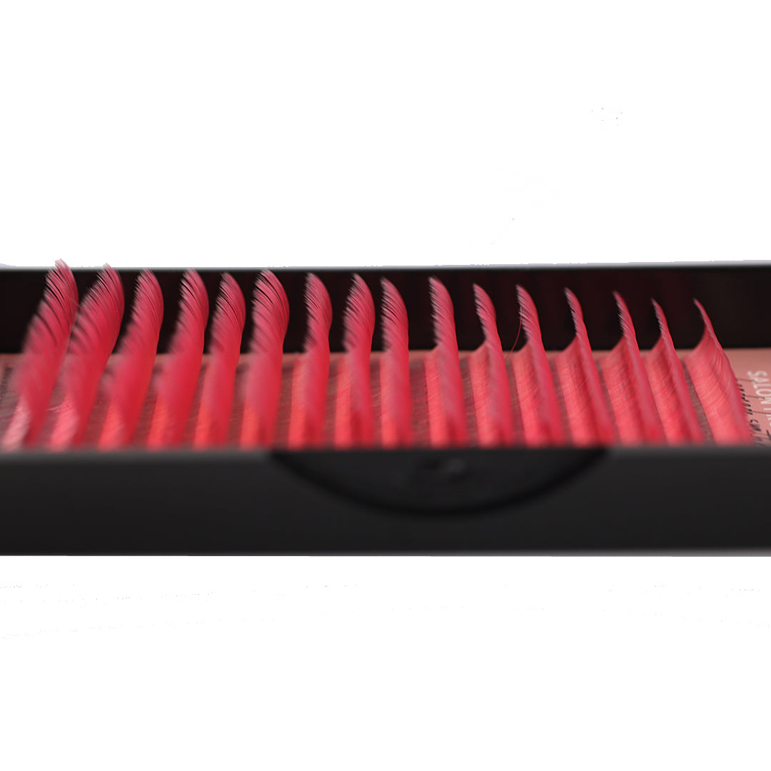 Pink Eyelash Extensions - Side view close up