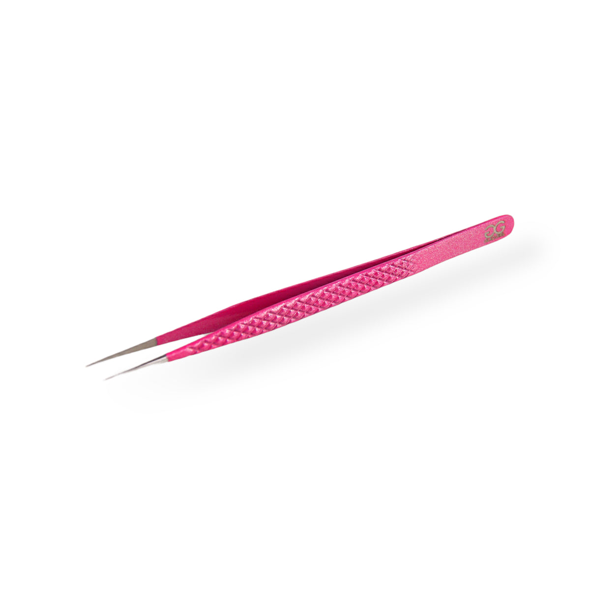 precision Point Volume Non-Slip Pink Glitter Diamond Grip Tweezers