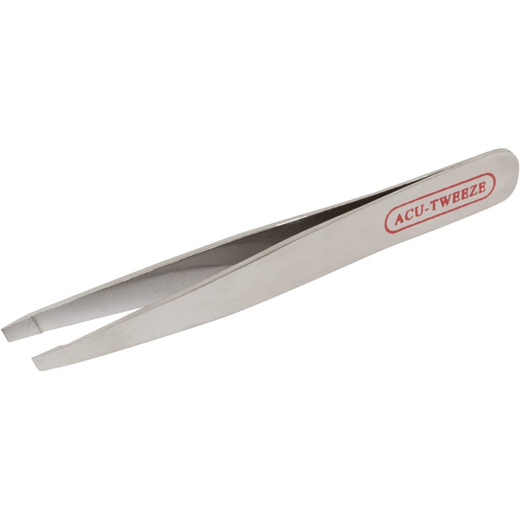 Slant nose lash and brow tweezer - steel
