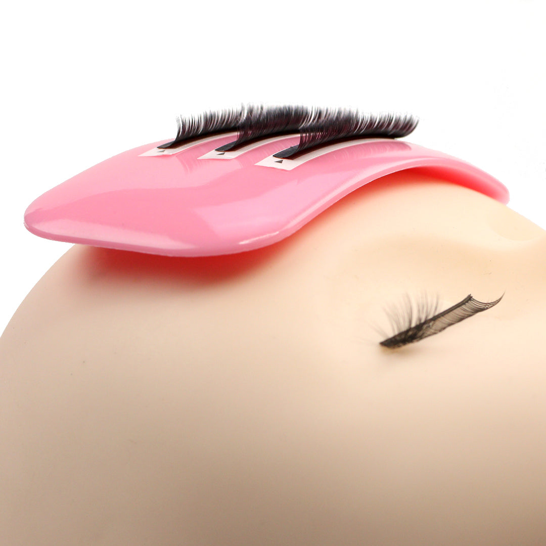 Silicone Lash Pad side view with 3 rows of lashes