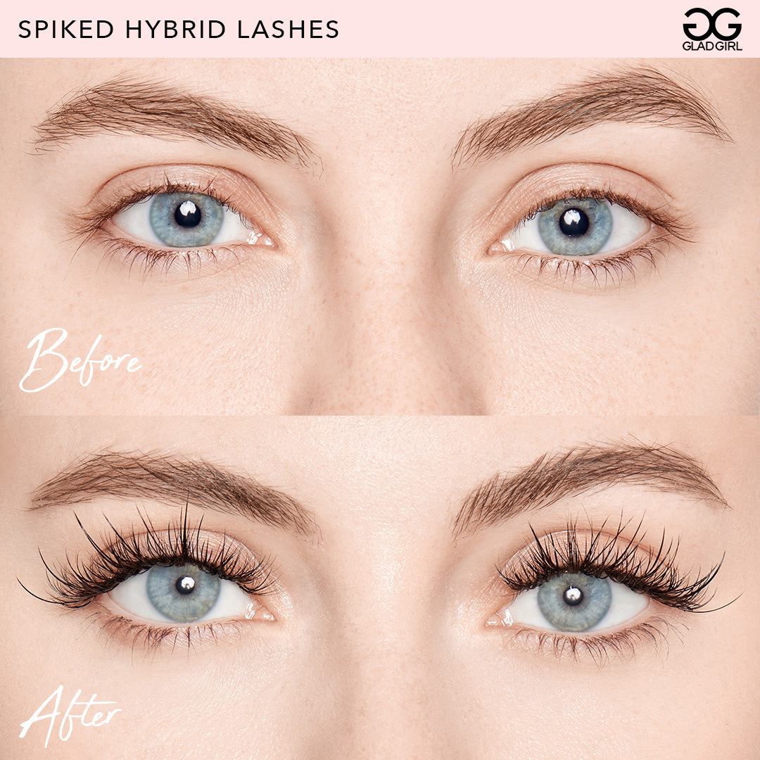Spiked Eyelash Extensions Before and After